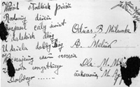 Carte de vœux envoyée de Pologne par Bela Milewski à son frère à Paris (verso).