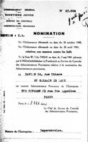 Nomination du premier administrateur provisoire pour l'aryanisation de l'atelier de confection au 29, rue Sainte-Apolline, à Paris, en février 1942.