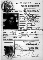 La première carte d'identité de Mirla, établie le 16 février 1948.