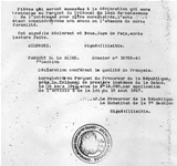 Déclaration en vue de réclamer la nationalité française pour Jacques Milewski, en vertu du droit du sol, en février 1941 (page 2).