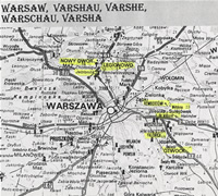 Les lieux de la famille Milewski, autour de Varsovie : Jablonna, Legionowo, Stara Milosna.